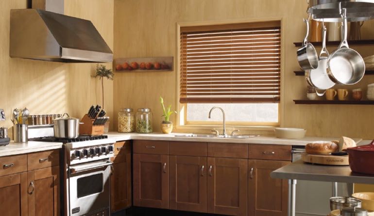 Virginia Beach kitchen faux wood blinds.